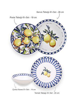 The Mia Odore Di Limone Yemek Takımı 6 Kişilik 24 Parça Set 2