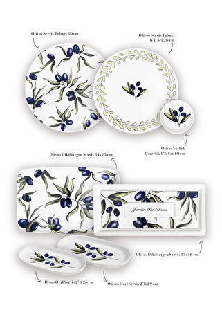 The Mia Olivos Kahvaltı Takımı 6 Kişilik 19 Parça Set 2