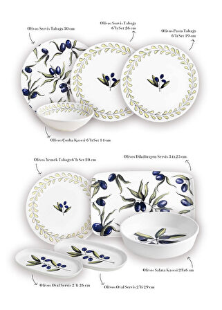 The Mia Olivos 6 Kişilik Yemek Takımı 31 Parça Set 2
