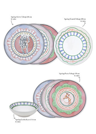 The Mia Spring 6 Kişilik Yemek Takımı 24 Parça Set 1