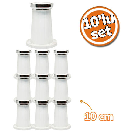 Sym Plastik Ayak Hanzade Beyaz Çizgili 10cm 10'lu Set