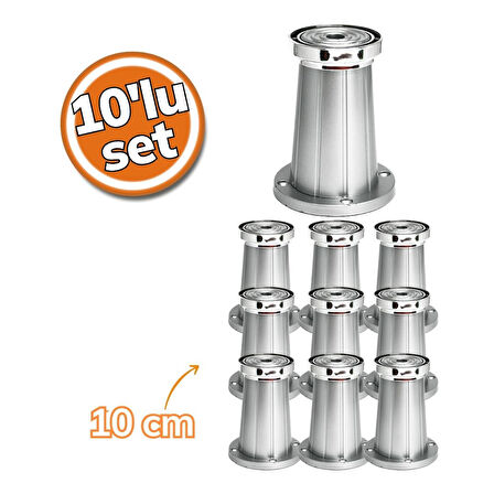 Sym Plastik Ayak Hanzade Gümüş Çizgili 10cm 10'lu Set