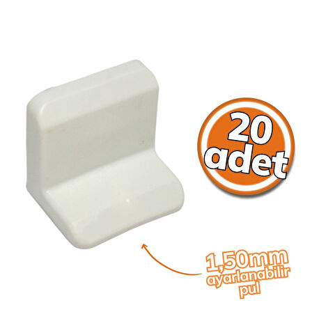 Sym Dolap Askı Elemanı Beyaz 1.5 mm 20'li Set