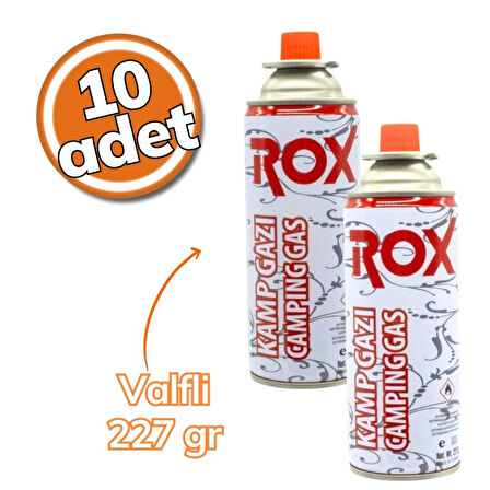 ROX Kamp Ocak Gazı Valfli Kartuş 227gr 10'lu Set