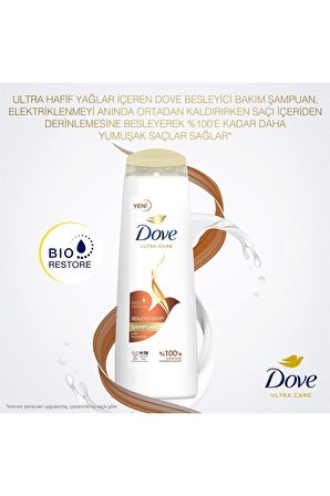 Dove Ultra Care Saç Bakım Şampuanı Besleyici Bakım Kuru Saçlar Için 400 ml X3 Adet