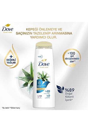 Dove Ultra Care Saç Bakım Şampuanı Kepek Karşıtı Bakım Aloe Vera 400 ml x3 Adet