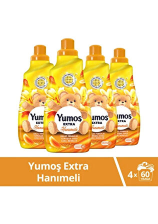 Yumoş Extra Konsantre Çamaşır Yumuşatıcısı Hanımeli 1440 ml 60 Yıkama x 4