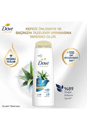 Dove Ultra Care Saç Bakım Şampuanı Kepek Karşıtı Bakım Aloe Vera 400 ml x3
