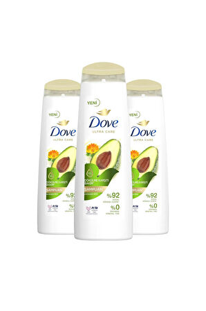 Dove Ultra Care Saç Bakım Şampuanı Dökülme Karşıtı Bakım Avokado Özü 400 ml x3
