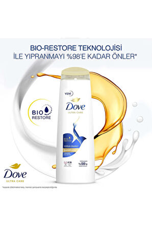Dove Ultra Care Saç Bakım Şampuanı Yoğun Onarıcı Yıpranmış Saçlar İçin 400 ml x3