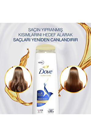 Dove Ultra Care Saç Bakım Şampuanı Yoğun Onarıcı Yıpranmış Saçlar İçin 400 ml x3