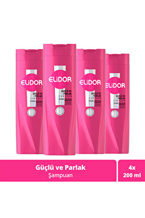 Elidor Saç Bakım Şampuanı Güçlü ve Parlak 200 ml x4