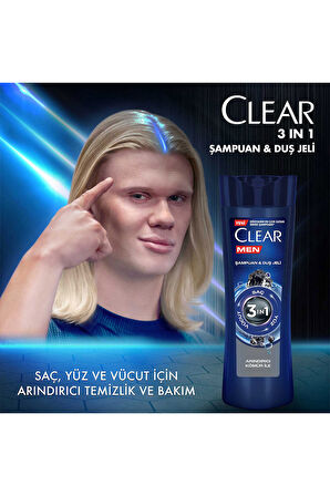 Clear Men 3 in 1 Arındırıcı 350 ml 3 Adet Kepek Şampuanı ve Duş Jeli