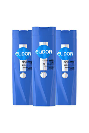 Elidor Superblend Şampuan ve Bakım Kremi Kepeğe Karşı Etkili 2'si 1 Arada B3 Vitamini Çay Ağacı Yağı Aloe Vera 400 ml X3