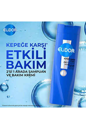 Elidor Superblend Şampuan ve Bakım Kremi Kepeğe Karşı Etkili 2'si 1 Arada B3 Vitamini Çay Ağacı Yağı Aloe Vera 400 ml X3