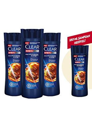 Clear Men Kahve Çekirdeği Özü 350 ml 3 Adet Saç Dökülmesine Karşı Kepek Şampuanı