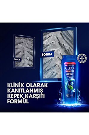 Clear Men Kepeğe Karşı Etkili Şampuan Cool Sport Menthol 600 ml x3