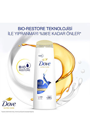 Dove Ultra Care Saç Bakım Şampuanı Yoğun Onarıcı Yıpranmış Saçlar Için 600 ml X3