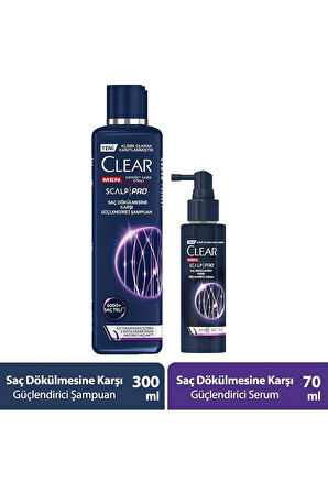 Clear Men Scalp Pro Güçlendirici Şampuan ve Güçlendirici Serum Saç Dökülmesine Kepeğe Karşı Etkili