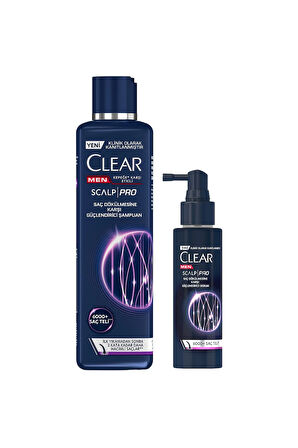 Clear Men Scalp Pro Güçlendirici Şampuan Saç Dökülmesine Kepeğe Karşı Etkili 300 ml + Serum 70 ml