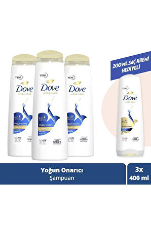 Dove Saç Bakım Şampuanı Yoğun Onarıcı Yıpranmış Saçlar İçin 400 ml x3