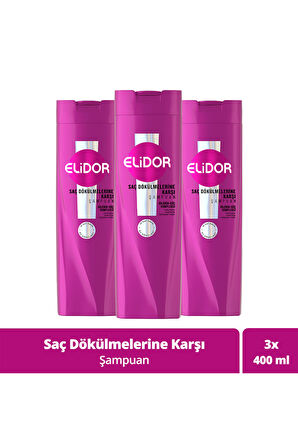 Elidor Saç Bakım Şampuanı Saç Dökülmelerine Karşı 400 ml x3