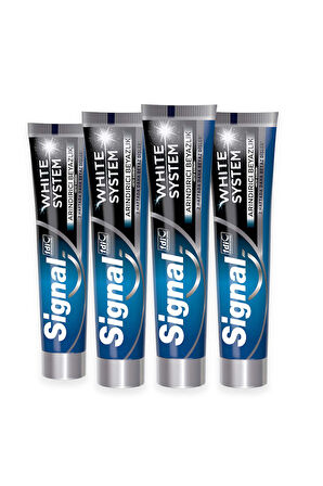 Signal White System Arındırıcı Beyazlık Florürlü Diş Macunu 75 ml 4 Adet