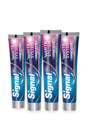 Signal White System Güçlü Beyazlık Florürlü Diş Macunu 75 ml 4 Adet