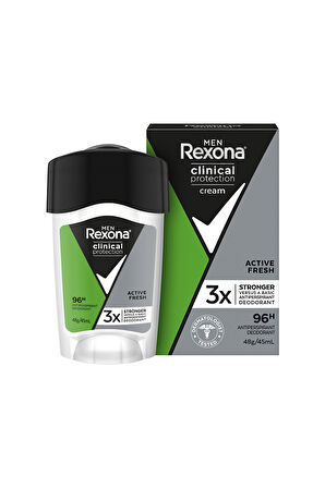Rexona Men Clinical Protection Erkek Stick Deodorant Active Fresh 96 Saat Koruma 45 ml x2