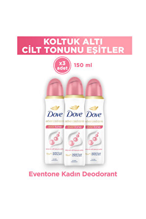 Dove Kadın Sprey Deodorant Advanced Care Eventone 72 Saat Koruma 150 ml x3