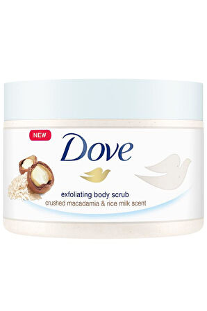 Dove Macademia Fındığı ve Pirinç Sütü Vücut Peeling 225 ml