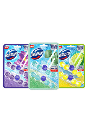 Domestos Tuvalet Bloğu Limon Bahçesi 100 G X1 Lotus Çiçeği 100 G X1 Yağmur Ferahlığı 100 G X1 