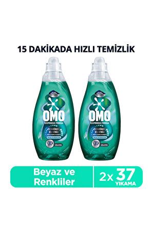 Omo Express Fresh Kötü Koku Karşıtı Beyazlar ve Renkliler için Sıvı Deterjan 1.48 lt 2'li