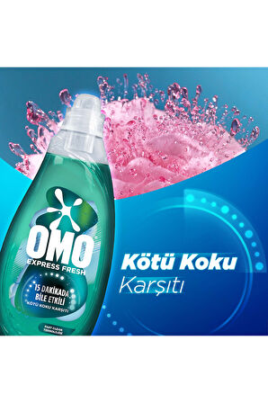 Omo Express Fresh Kötü Koku Karşıtı Beyazlar ve Renkliler için Sıvı Deterjan 1.48 lt 2'li