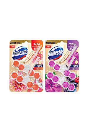 Domestos Tuvalet Bloğu Aroma Lux Yıldız Çiçeği Ejder Meyvesi 100g Hibiskus Kırmızı Meyveler 100g