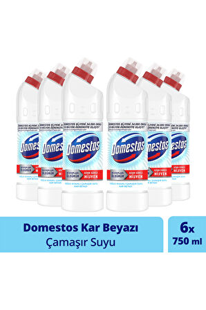 Yoğun Kıvamlı Çamaşır Suyu Kar Beyazı Maksimum Hijyen 750 ml 6 Adet
