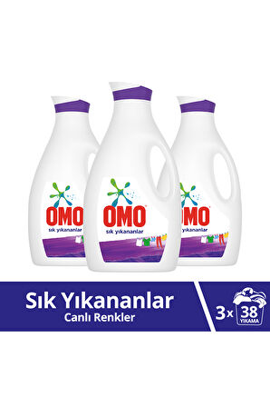 Omo Sıvı Çamaşır Deterjanı Sık Yıkanan Çamaşırlar Için 2470 ml 38 Yıkama 3 Adet
