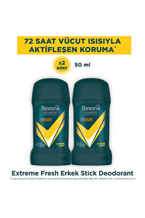 Rexona Men Advanced Protection Erkek Stick Deodorant Extreme Fresh 50 ml x2