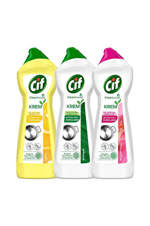 Cif Krem Yüzey Temizleyici 750 ml X 3 Mikrofiber Bez 1 Adet