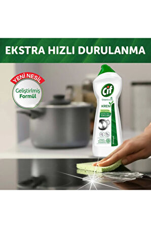 Cif Krem Yüzey Temizleyici 750 ml X 3 Mikrofiber Bez 1 Adet