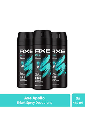 Axe Apollo Erkek Deodorant & Body Spray 150 ml x3