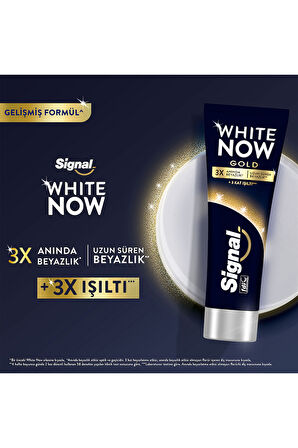 Signal White Now Diş Macunu Gold 3 Kat Işıltı 75 ml x2