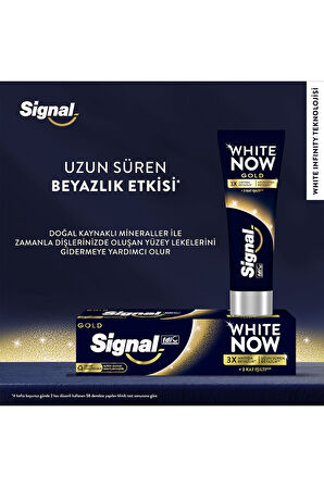 Signal White Now Diş Macunu Gold 3 Kat Işıltı 75 ml x2