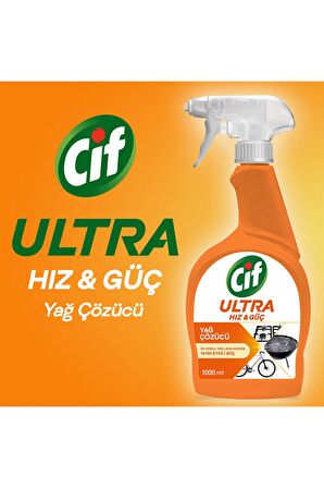 Cif Ultra Hız & Güç Yağ Çözücü Sprey 1000 ml Leke ve Kir Çıkarıcı x2 + Kireç Sökücü Sprey 1000 ml x2