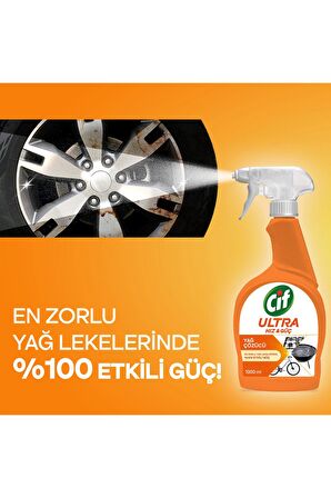 Cif Ultra Hız & Güç Yağ Çözücü Sprey 1000 ml Leke ve Kir Çıkarıcı x2 + Kireç Sökücü Sprey 1000 ml x2