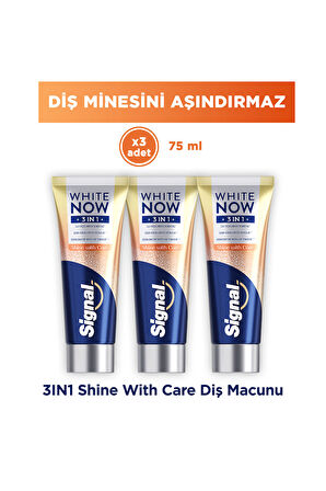 Signal White Now Diş Macunu 3 in 1 Shine With Care 75 ml x3