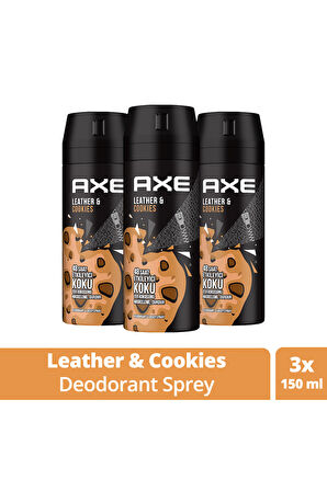 Axe Leather & Cookies Erkek Deodorant & Body Spray 150 ml x3