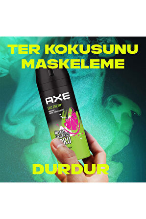 Axe Erkek Deodorant & Bodyspray Epic Fresh 48 Saat Etkileyici Koku 150 ML x3