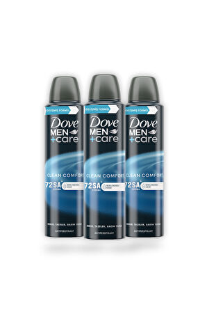 Dove Men Care Clean Comfort Deodorant 72 Saat Koruma 150 ml x3