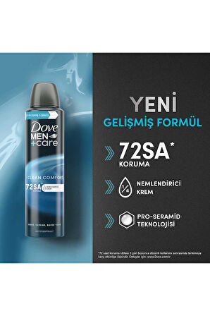 Dove Men Care Clean Comfort Deodorant 72 Saat Koruma 150 ml x3